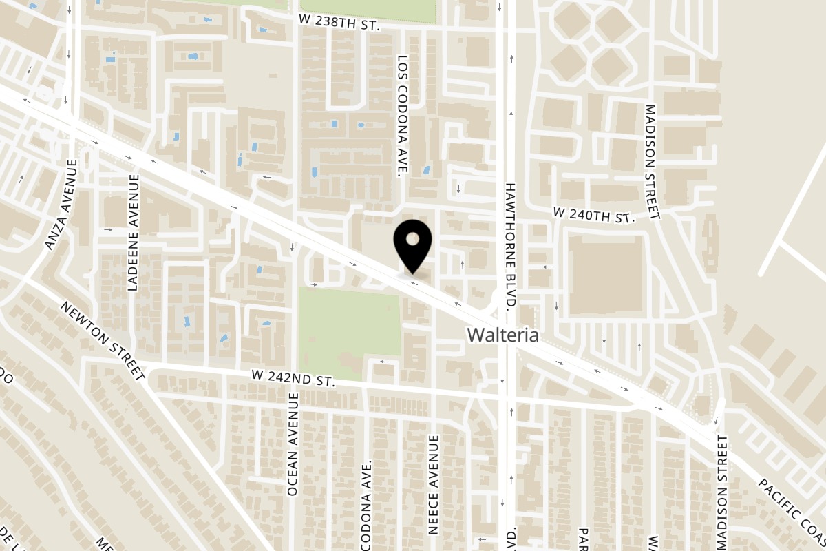 Map showing the location of Baba's Deli Subs on 3809 Pacific Coast Hwy in Torrance